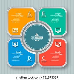 vector abstract 3d paper infographic elements.Circular infographics