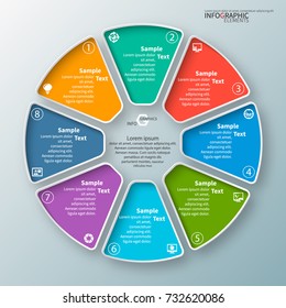 vector abstract 3d paper infographic elements.Circular infographics