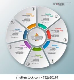 vector abstract 3d paper infographic elements.Circular infographics