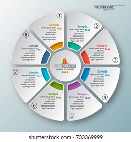 vector abstract 3d paper infographic elements.Circular infographics