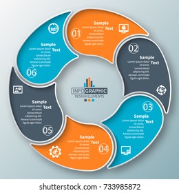 vector abstract 3d paper infographic elements.Circular infographics
