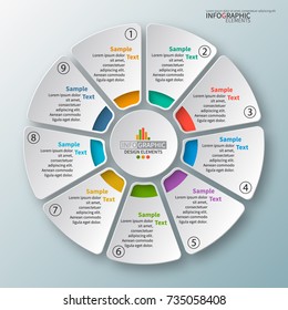 vector abstract 3d paper infographic elements.Circular infographics