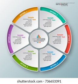 vector abstract 3d paper infographic elements.Circular infographics