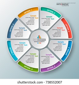 vector abstract 3d paper infographic elements.Circular infographics.