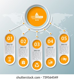 vector abstract 3d paper infographic elements.Business infographics