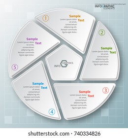 vector abstract 3d paper infographic elements.Circular infographics