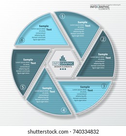 vector abstract 3d paper infographic elements.Circular infographics