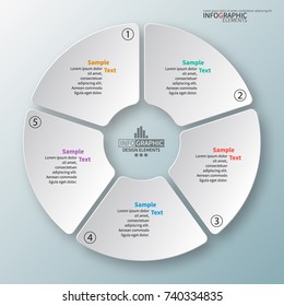 vector abstract 3d paper infographic elements.Circular infographics