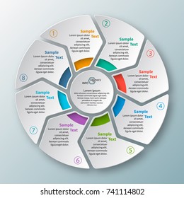 vector abstract 3d paper infographic elements.Circular infographics.