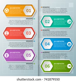 vector abstract 3d paper infographic elements.Hexagon infographics.Honeycomb design