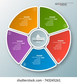 vector abstract 3d paper infographic elements.Circular infographics