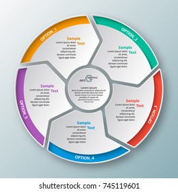 vector abstract 3d paper infographic elements.Circular infographics
