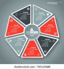 vector abstract 3d paper infographic elements.Circular infographics