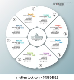 vector abstract 3d paper infographic elements.Circular infographics
