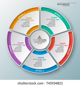 vector abstract 3d paper infographic elements.Circular infographics