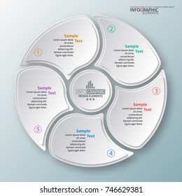 vector abstract 3d paper infographic elements.Circular infographics
