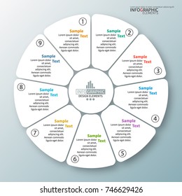 vector abstract 3d paper infographic elements.Circular infographics