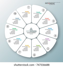vector abstract 3d paper infographic elements.Circular infographics
