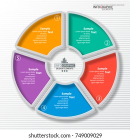 vector abstract 3d paper infographic elements.Circular infographics