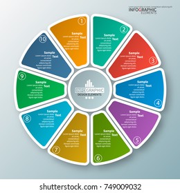 vector abstract 3d paper infographic elements.Circular infographics