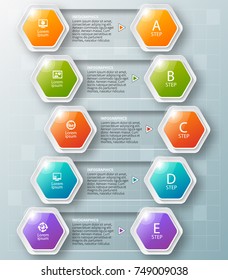vector abstract 3d paper infographic elements.Business infographics