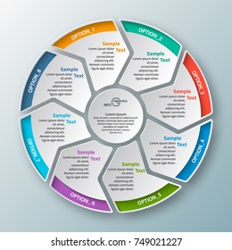 vector abstract 3d paper infographic elements.Circular infographics