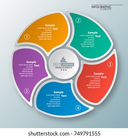 vector abstract 3d paper infographic elements.Circular infographics.