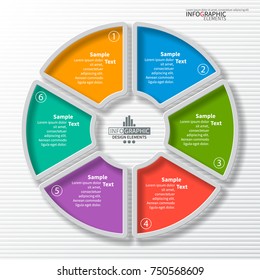 vector abstract 3d paper infographic elements.Circular infographics.