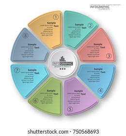 vector abstract 3d paper infographic elements.Circular infographics