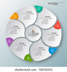 vector abstract 3d paper infographic elements.Circular infographics