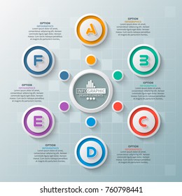 vector abstract 3d paper infographic elements.Circular infographics