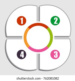 vector abstract 3d paper infographic elements.Circular infographics