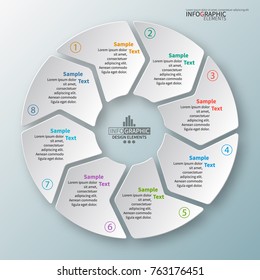 vector abstract 3d paper infographic elements.Circular infographics.