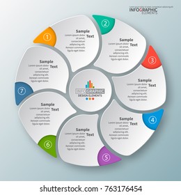 vector abstract 3d paper infographic elements.Circular infographics