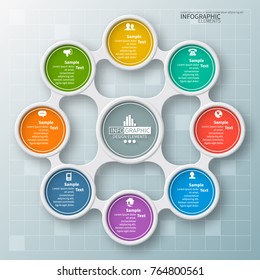 vector abstract 3d paper infographic elements.Metaball infographics.Round elements