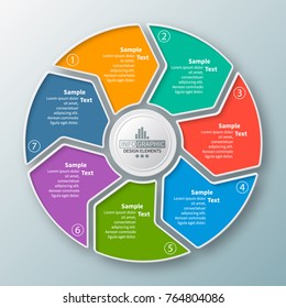vector abstract 3d paper infographic elements.Circular infographics