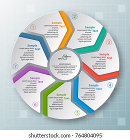 vector abstract 3d paper infographic elements.Circular infographics.