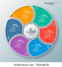 vector abstract 3d paper infographic elements.Circular infographics