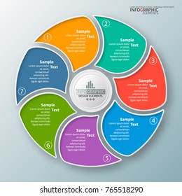 vector abstract 3d paper infographic elements.Circular infographics