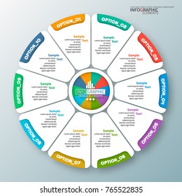vector abstract 3d paper infographic elements.Circular infographics