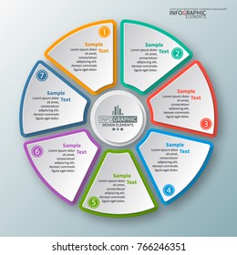 vector abstract 3d paper infographic elements.Circular infographics
