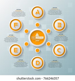vector abstract 3d paper infographic elements.Circular infographics