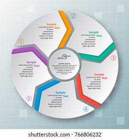 vector abstract 3d paper infographic elements.Circular infographics