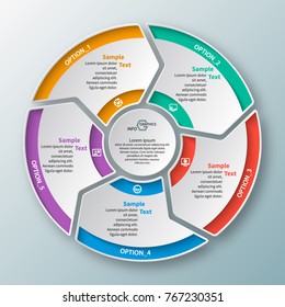 vector abstract 3d paper infographic elements.Circular infographics