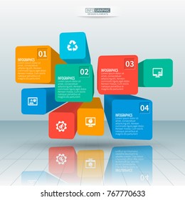 vector abstract 3d paper infographic elements.Business infographics