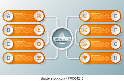 vector abstract 3d paper infographic elements.Business infographics