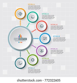 vector abstract 3d paper infographic elements.Circular infographics
