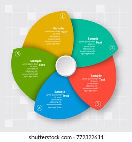 vector abstract 3d paper infographic elements.Circular infographics