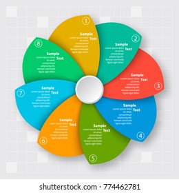 vector abstract 3d paper infographic elements.Circular infographics