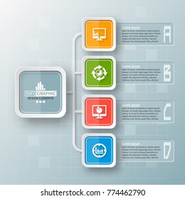 vector abstract 3d paper infographic elements.Business infographics